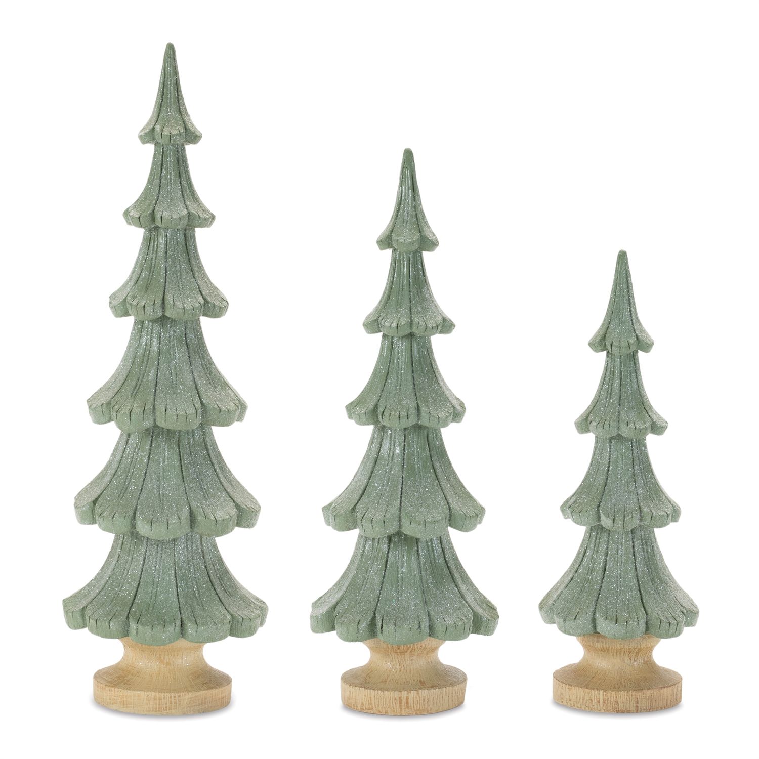 Soft Green Carved Trees