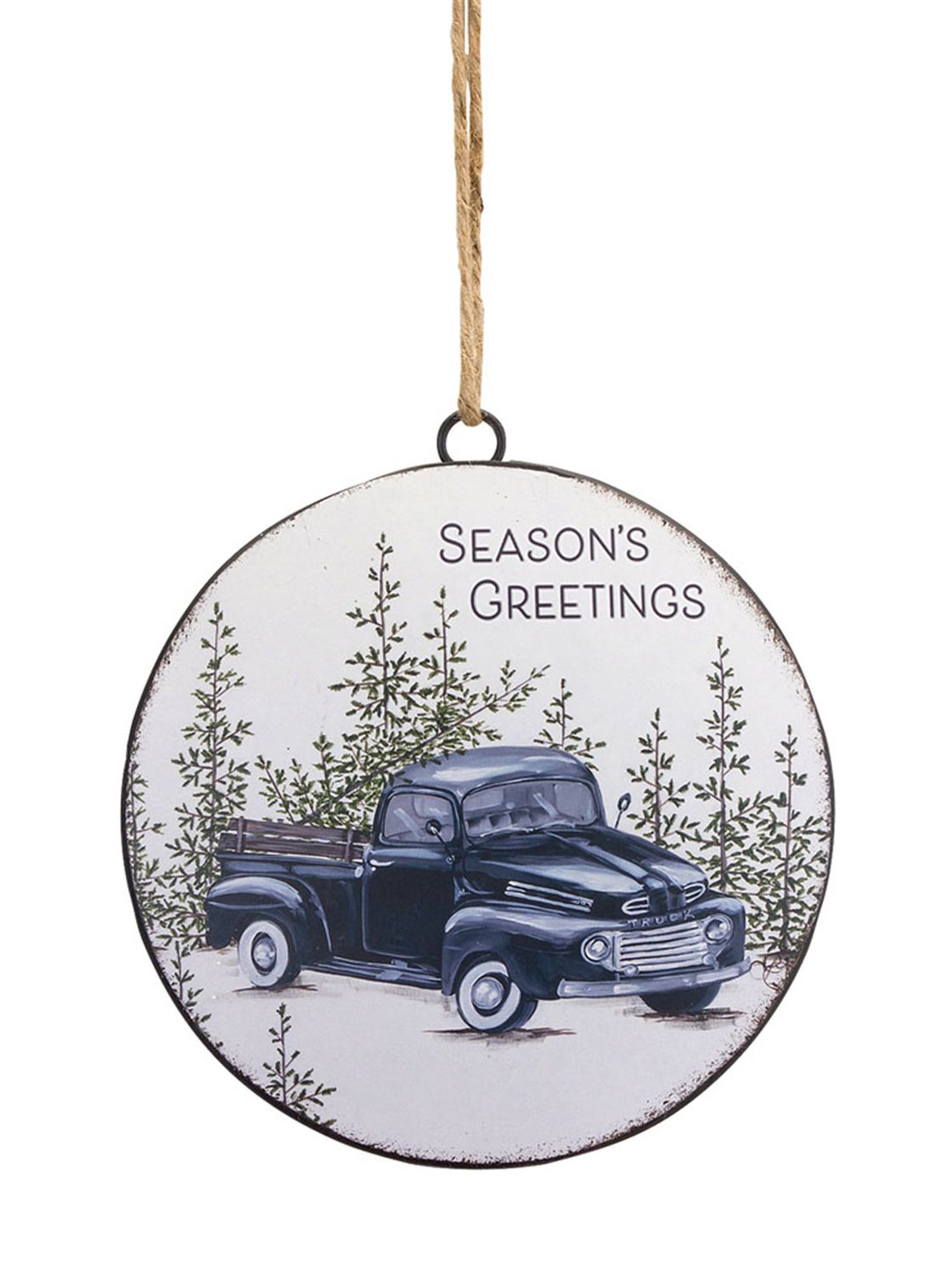 Truck and Tree Disc Ornament