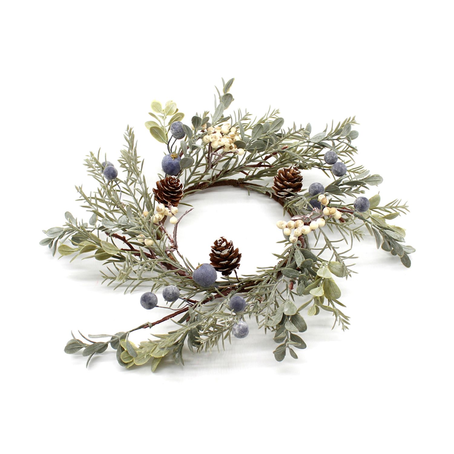 4&quot; Mistletoe and Blueberry Candle Ring