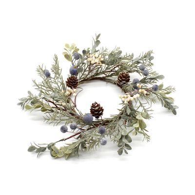 4&quot; Mistletoe and Blueberry Candle Ring