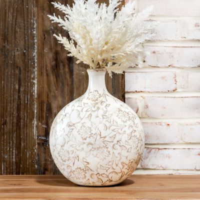 Beige Heirloom Small Neck Vase