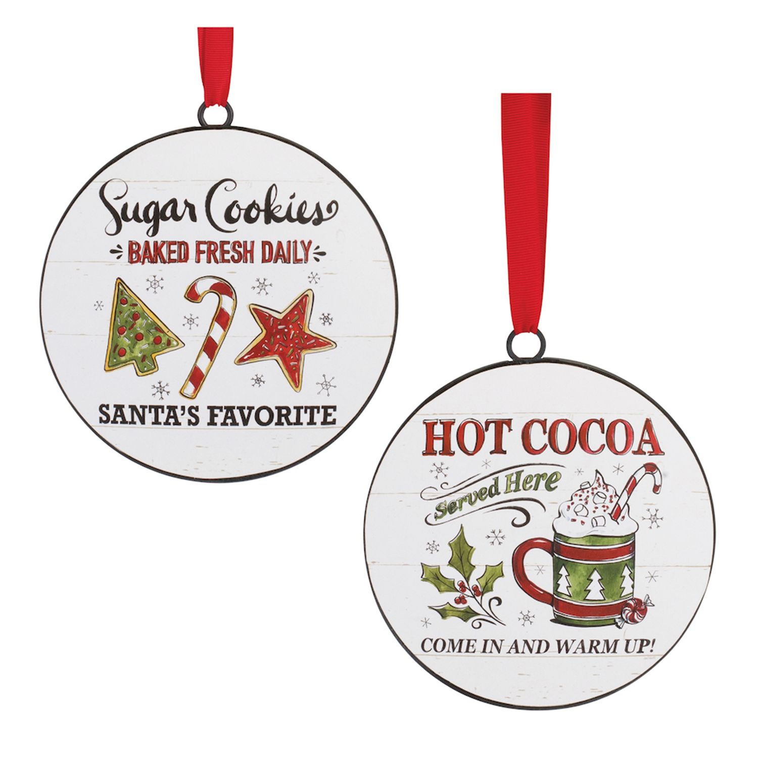Cocoa and Cookie Disc Ornaments