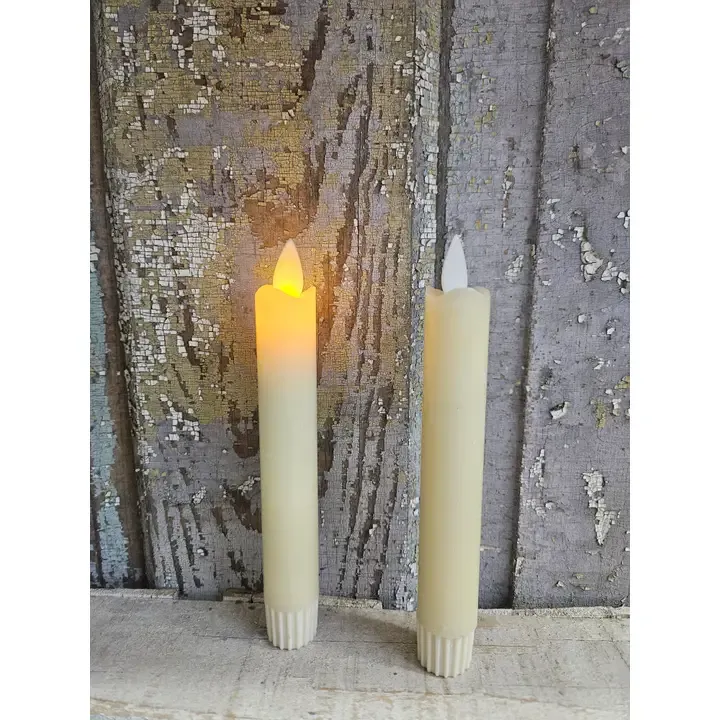 6&quot; Cream Moving Flame Taper 2PK