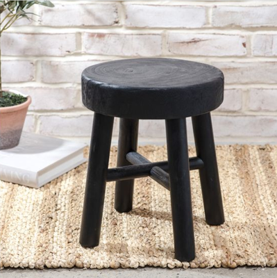 Black Wood Stool
