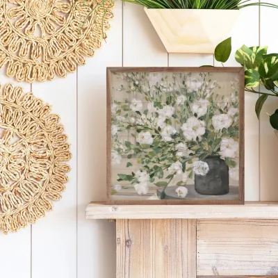 White Bouquet Gray Vase