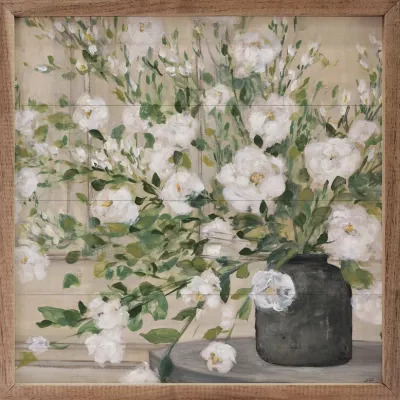 White Bouquet Gray Vase