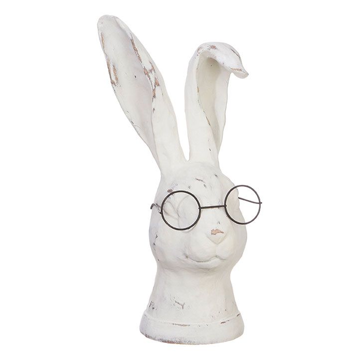 10.75&quot; Rabbit With Glasses Bust