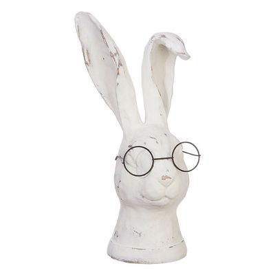 10.75&quot; Rabbit With Glasses Bust