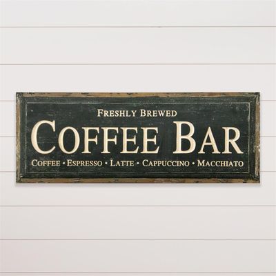 Coffee Bar Carved Sign