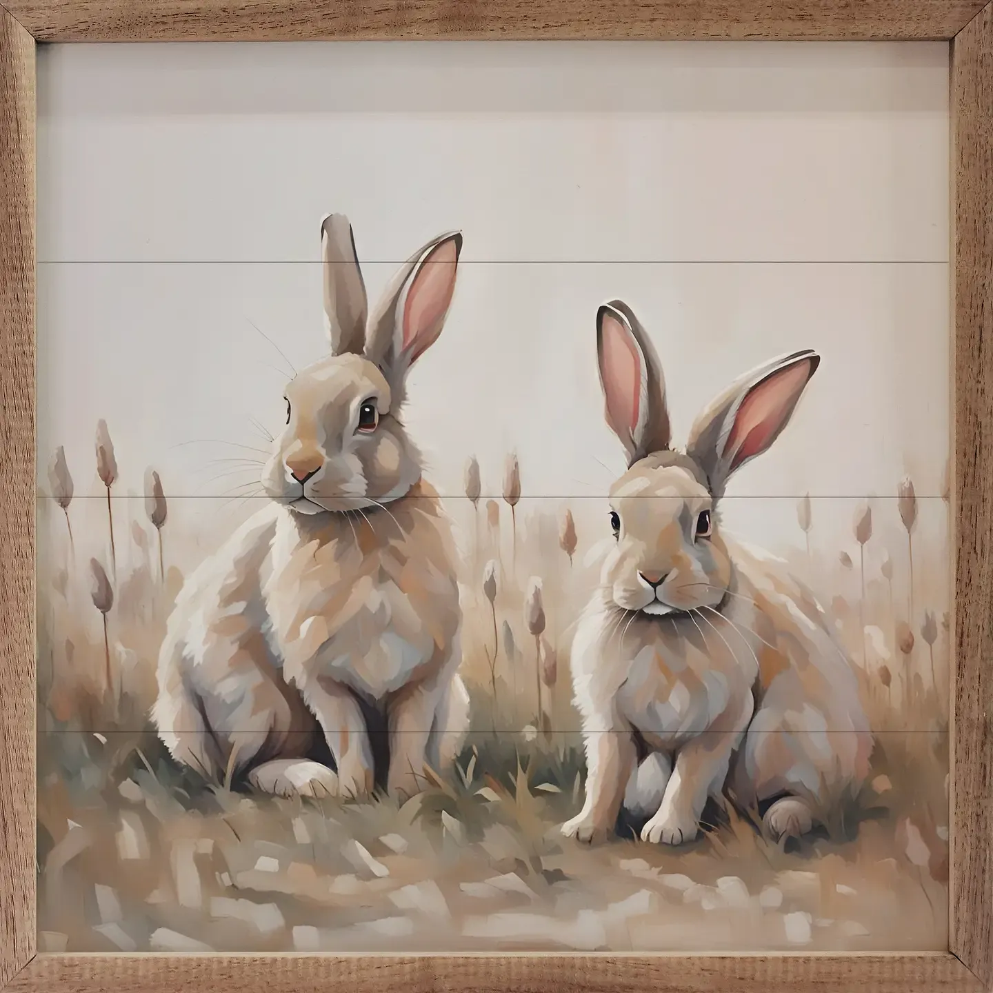 Neutral Two Rabbits Print