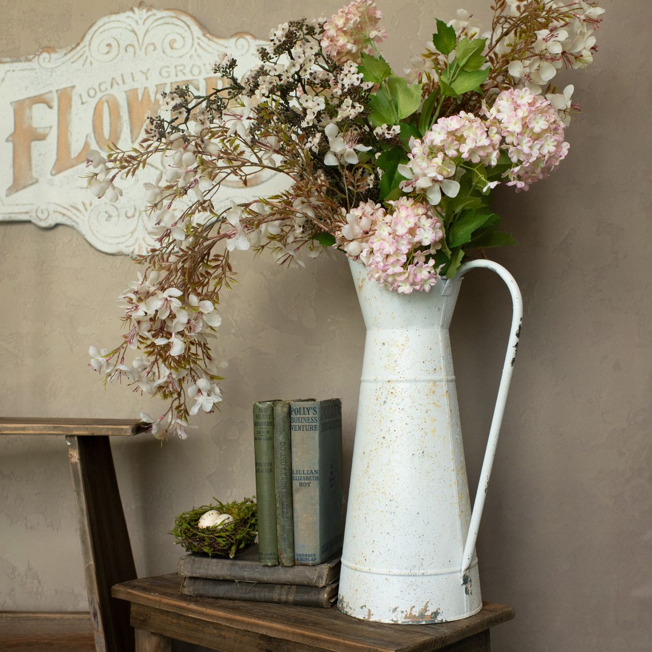 Aged White Pitcher