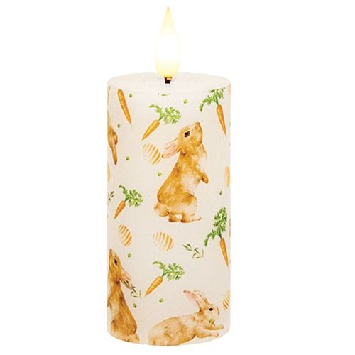 Rabbit with Carrots Timer Votive Candle