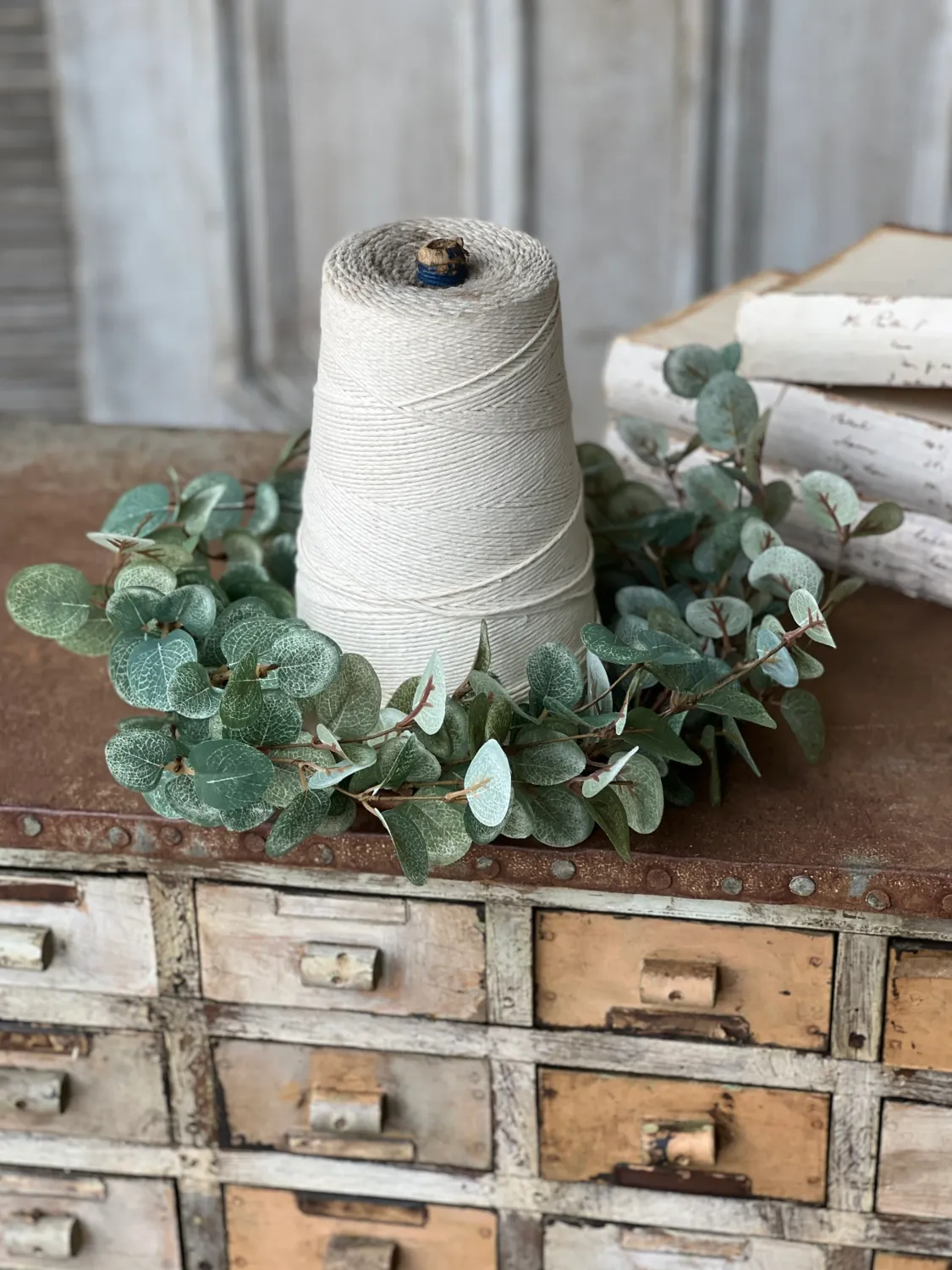 6.5&quot; Garden Eucalyptus Candle Ring