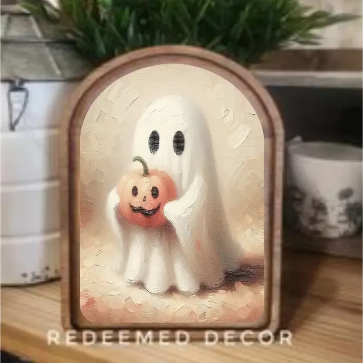 Halloween Ghost with Pumpkin