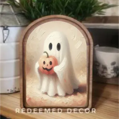 Halloween Ghost with Pumpkin