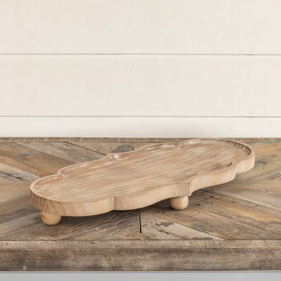 Scalloped Wood Tray