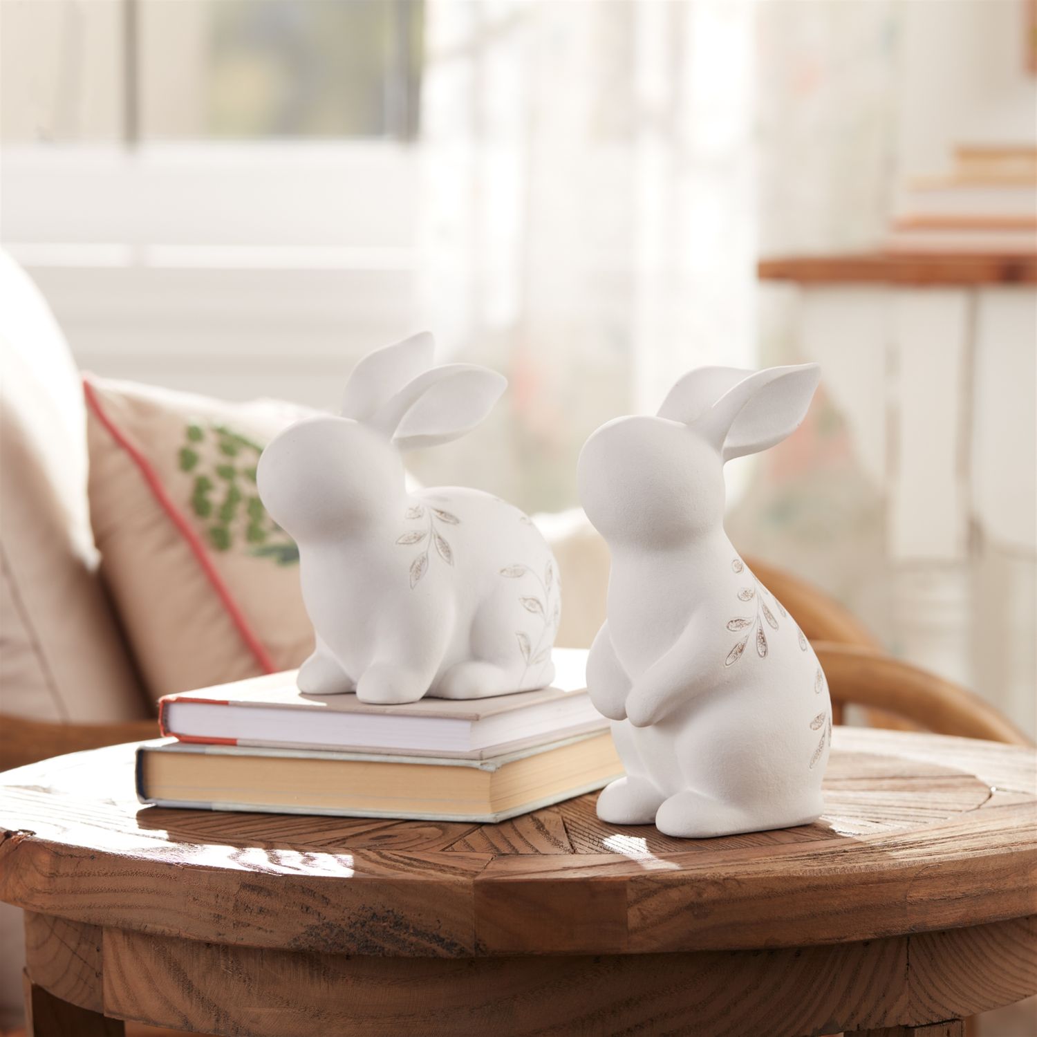 White Embossed Rabbits