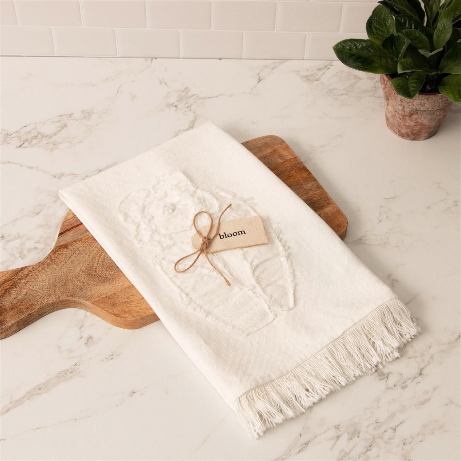 Raggedy Flowers Tea Towel