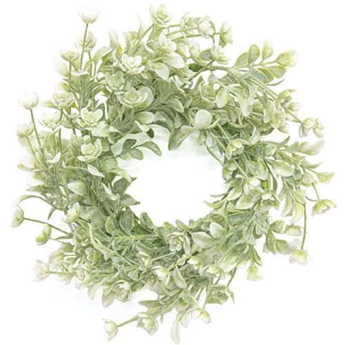 3.5&quot; White Lavender Buds Candle Ring