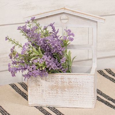 White Wood Window Planter Box