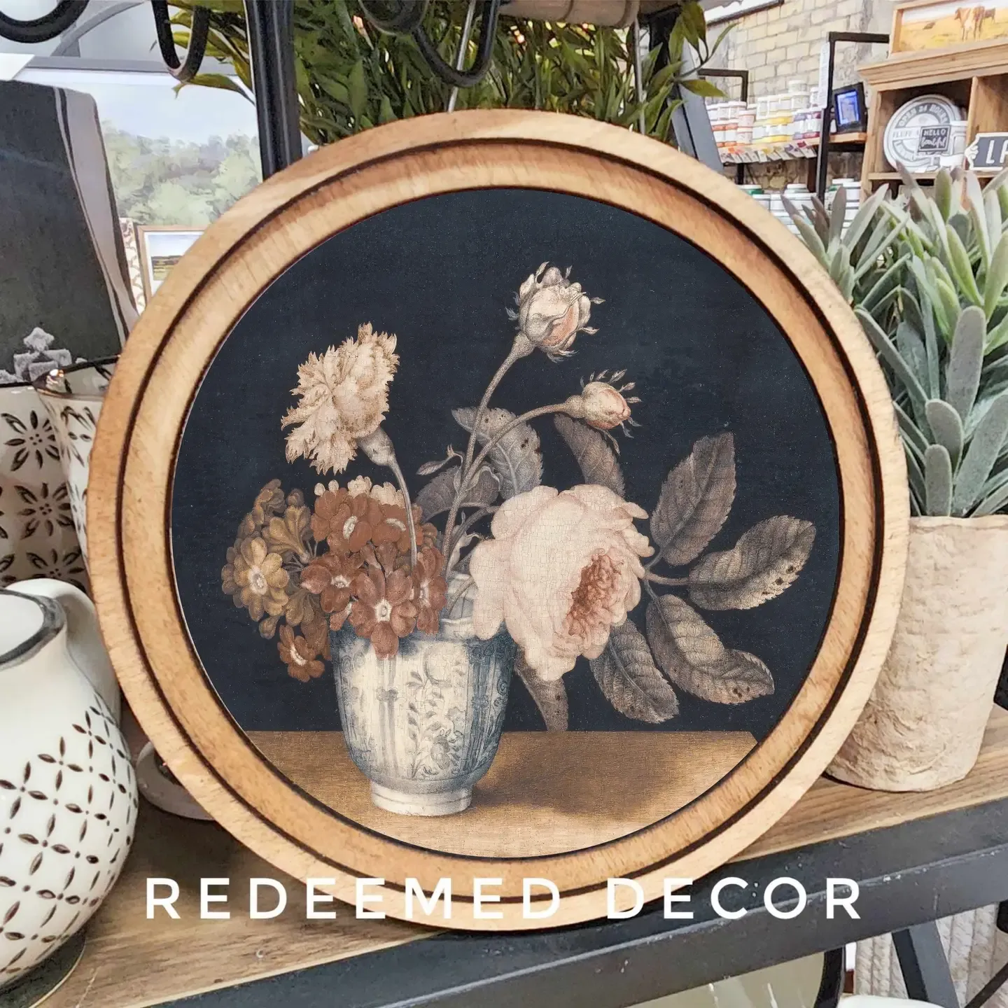 Vintage Flowers Round