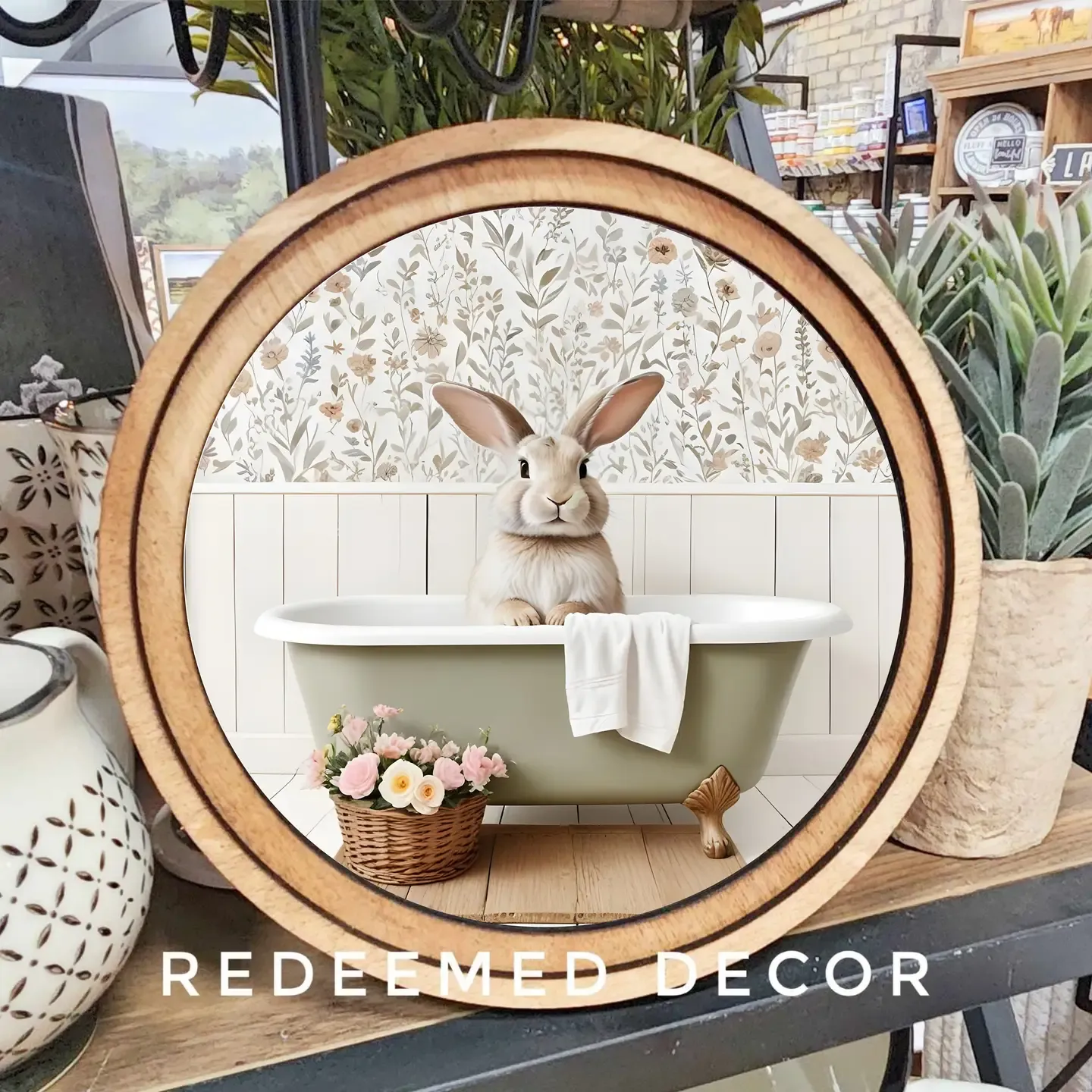 Bunny in Tub Round
