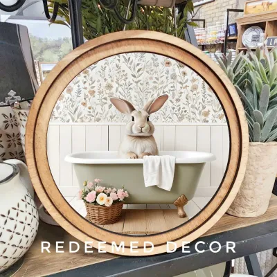 Bunny in Tub Round