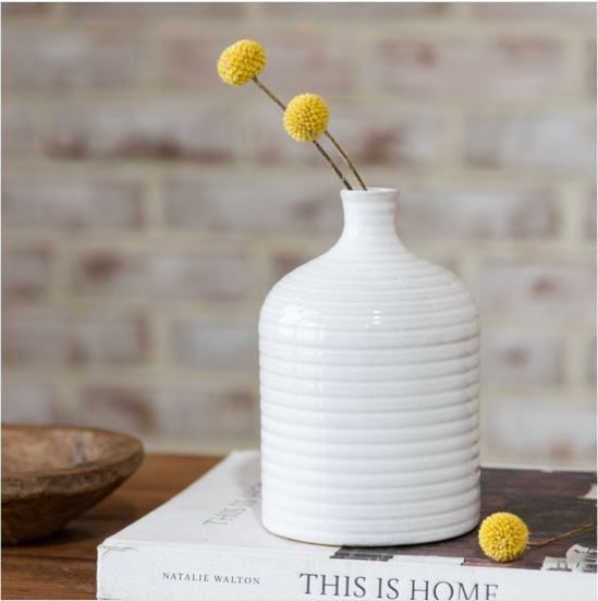 6.75&quot; White Ceramic Vase
