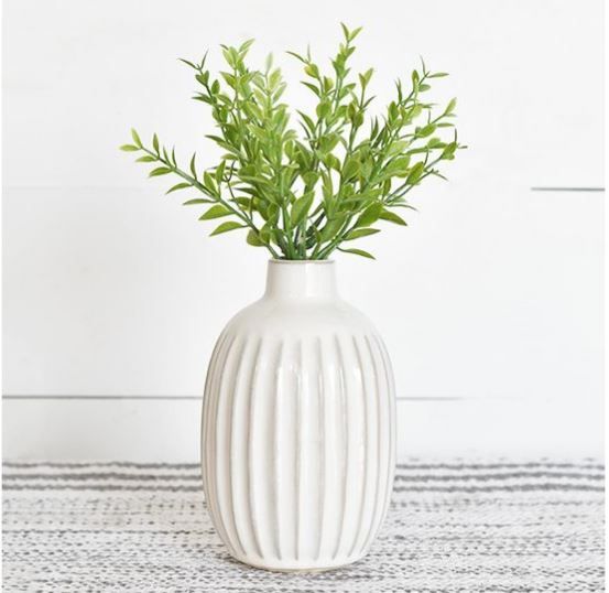 6.5&quot; White Ceramic Vase