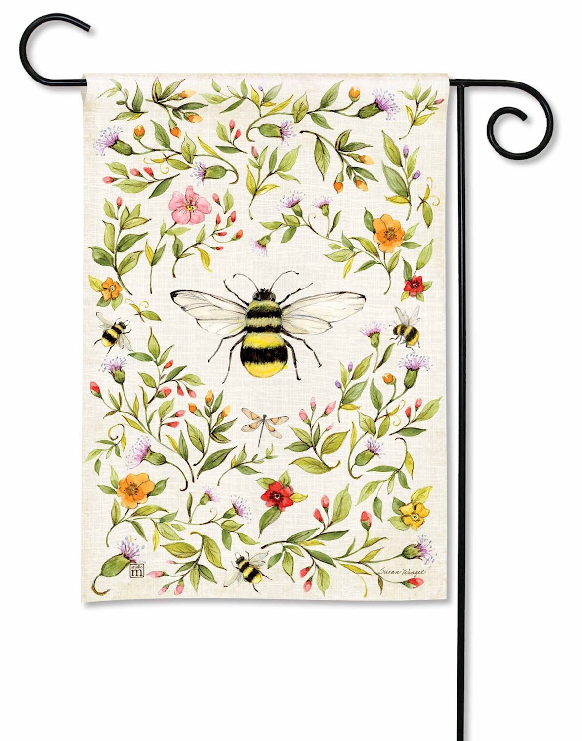 Bee Spring Garden Flag