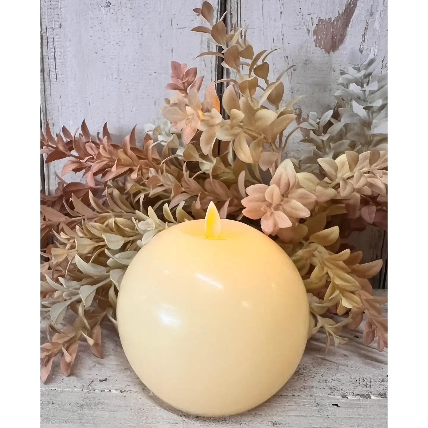 Cream Round Ball Moving Flame