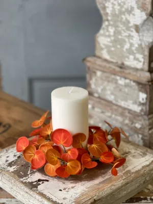 3&quot; Setting Sun Leaves Candle Ring