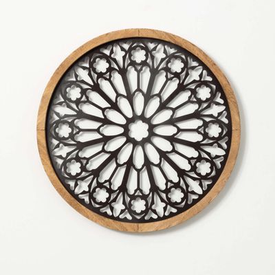 Black Metal and Wood Wall Art
