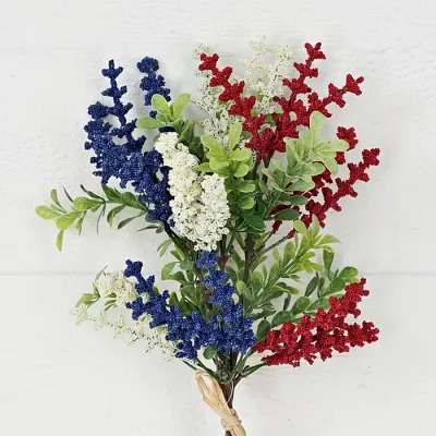 12&quot; Patriotic Heather and Boxwood Bush