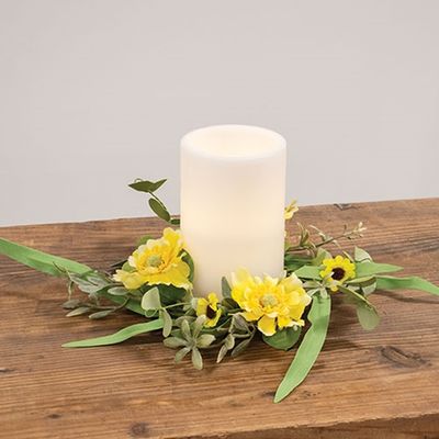 3.5" Sunny Chrysanthemum Candle Ring