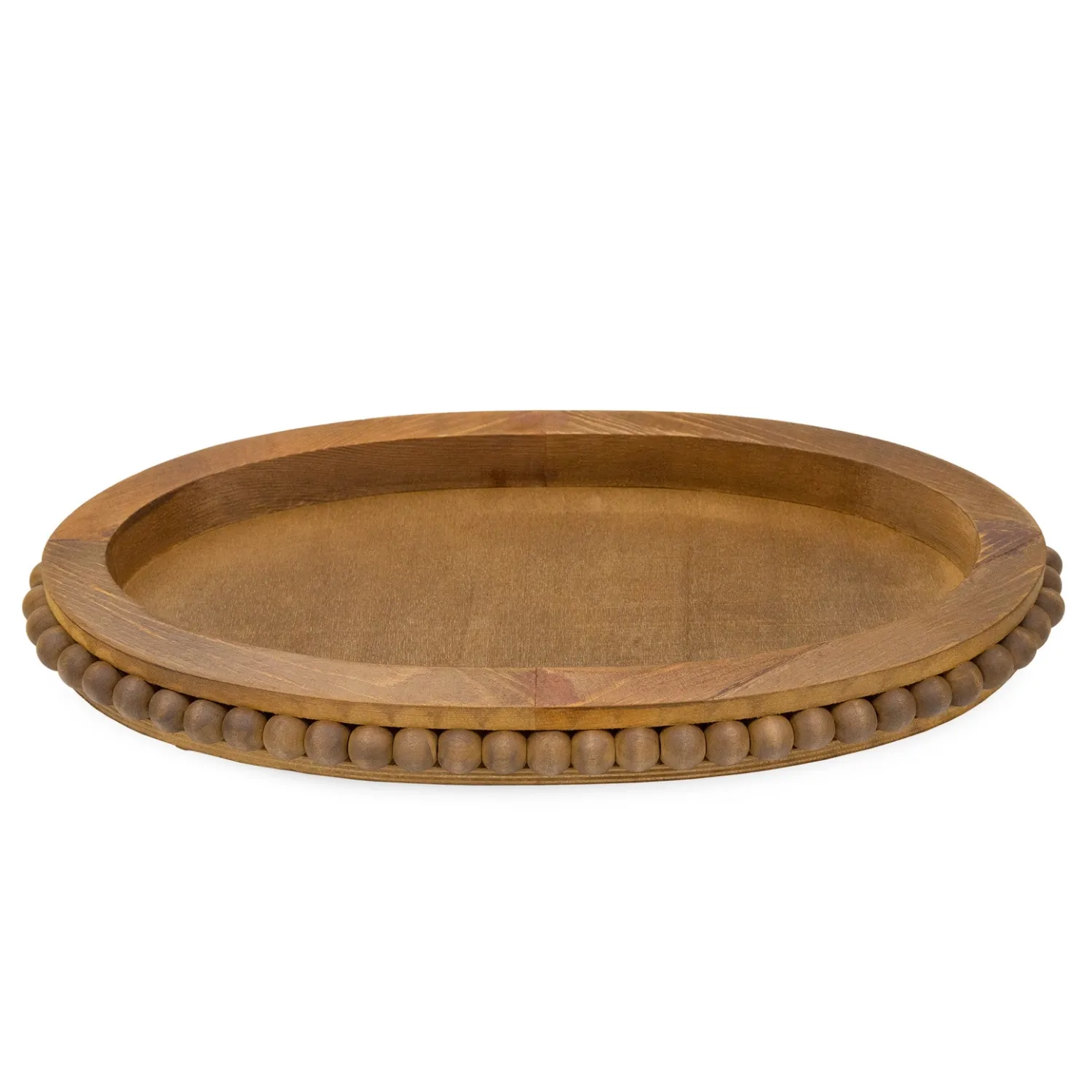 Wood Beaded Oval Trays