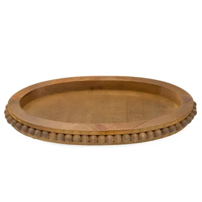 Wood Beaded Oval Trays