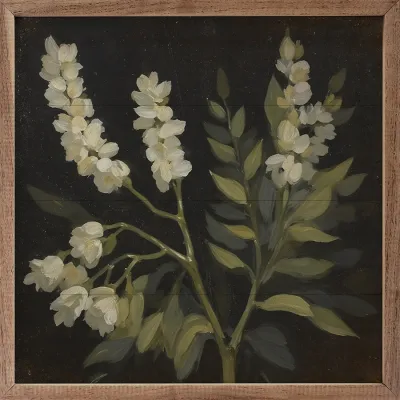 White Floral on Black