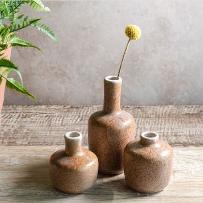 Set of 3 Rustic Mini Vases