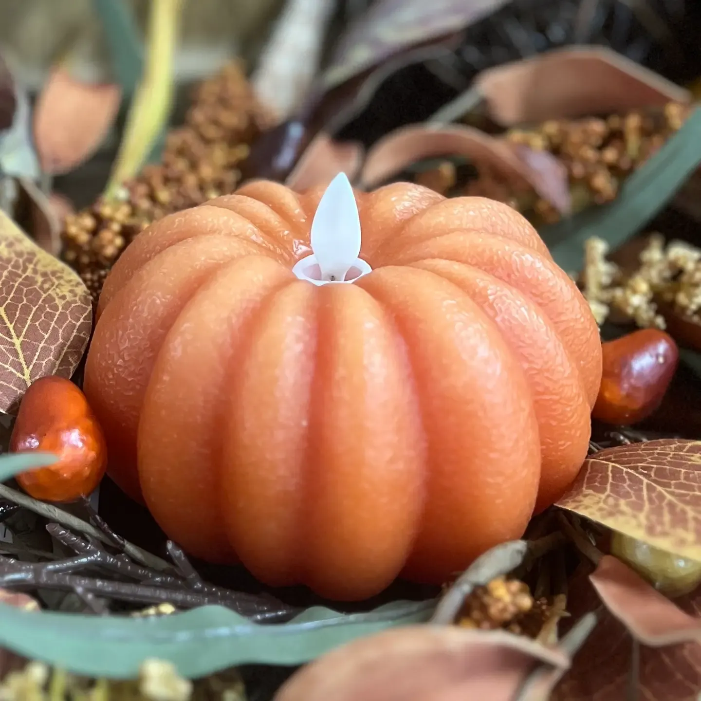 Moving Flame Pumpkin Candle
