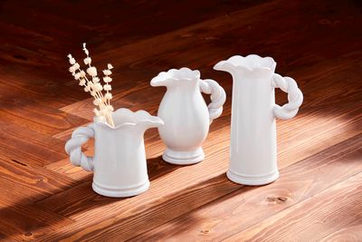 Twisted Handle Pitcher Vases