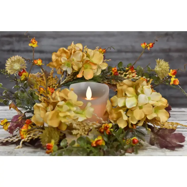 4.5&quot; Autumn Hydrangea Candle Ring