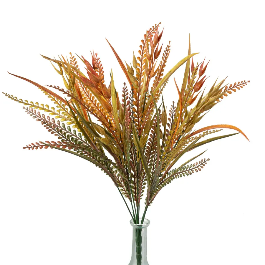 20&quot; Mixed Grass &amp; Button Fern Bush