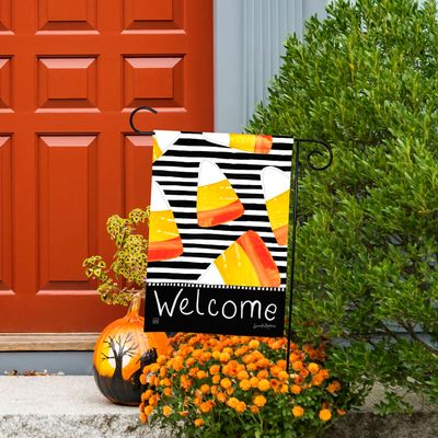 Candy Corn Welcome Garden Flag