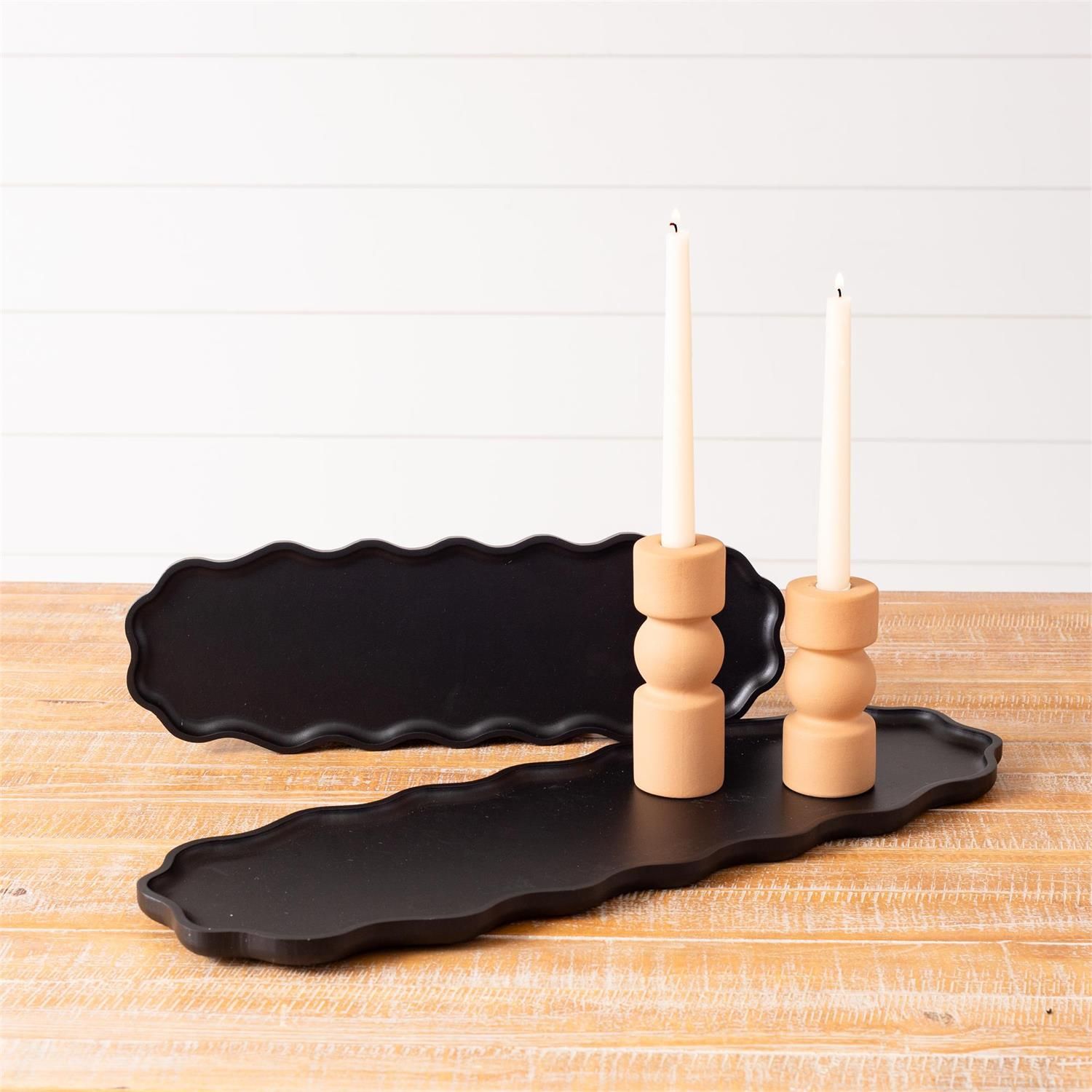 Black Scalloped Edge Trays