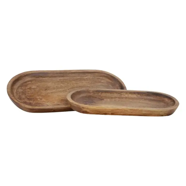 Dark Wood Oval Trays