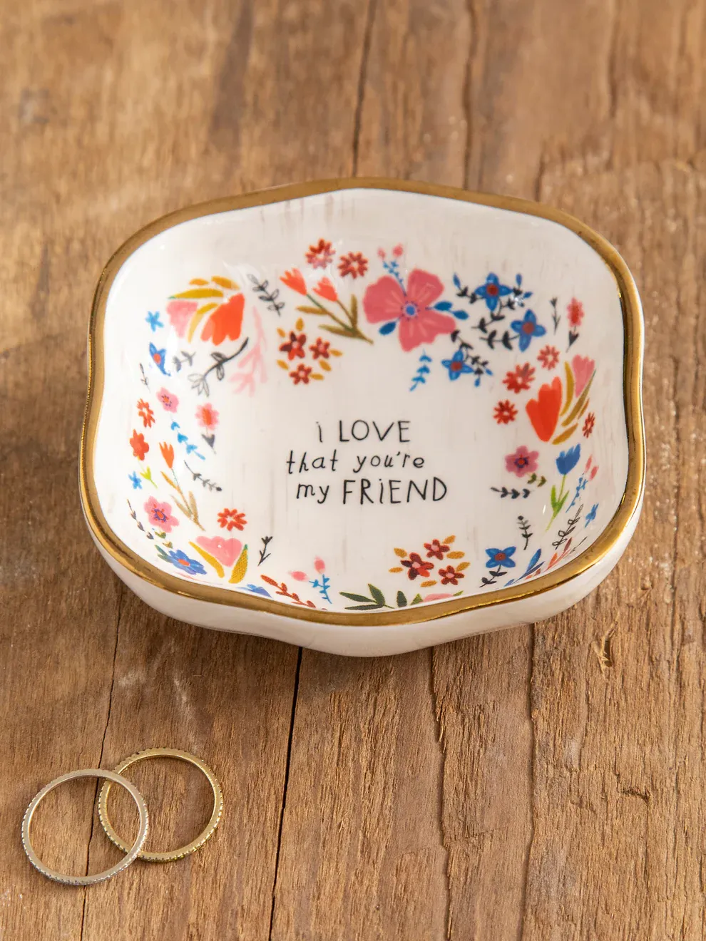 Antiqued Trinket Bowl- Friend
