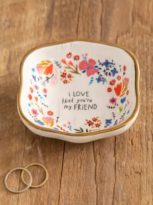 Antiqued Trinket Bowl- Friend