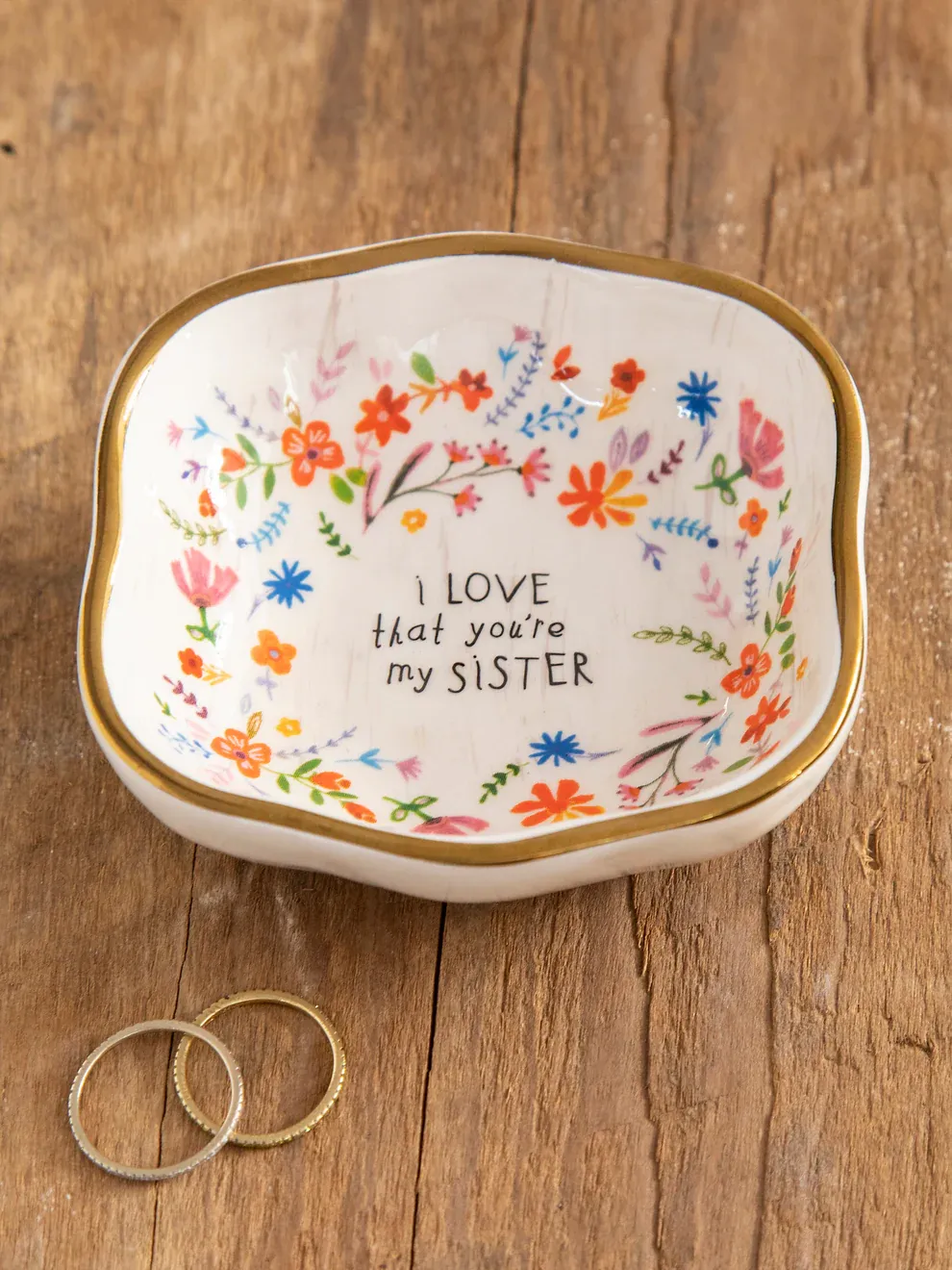 Antiqued Trinket Bowl-Sister