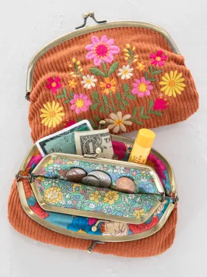 Rust Folk Flower Coin Purse